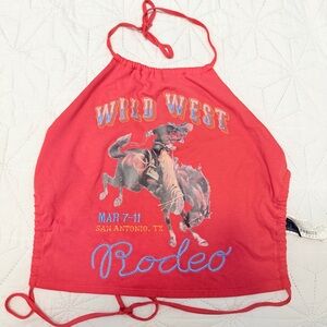 Forever 21 Red 'Wild West Rodeo' Halter Top